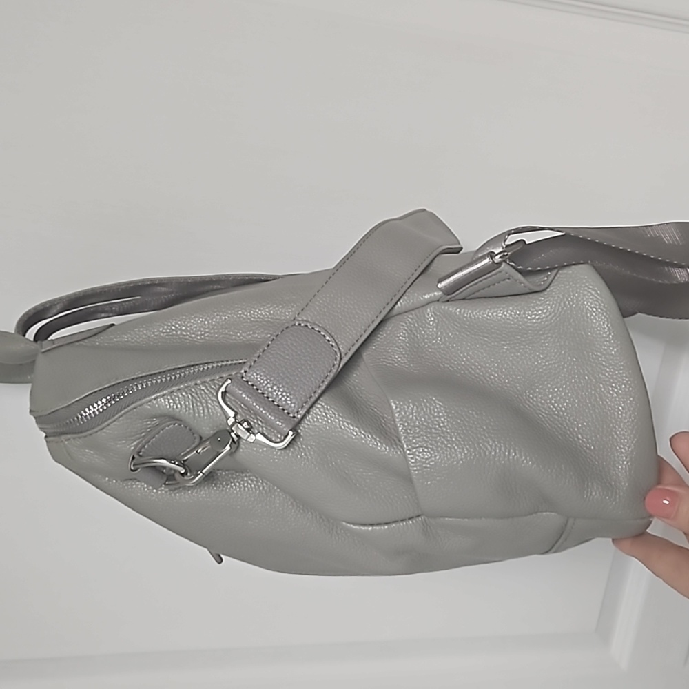 Convertible Backpack to Tote Dark Gray Pockets Travel Daily Leatherette - Picture 2 of 12